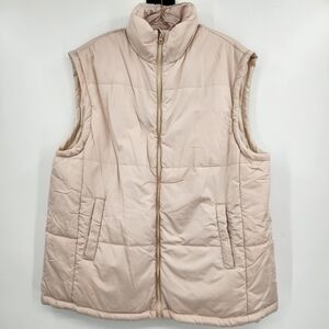 Amazon Womens Puffer Vest Jacket Size XXL Apricot Cream NWOT Never Worn